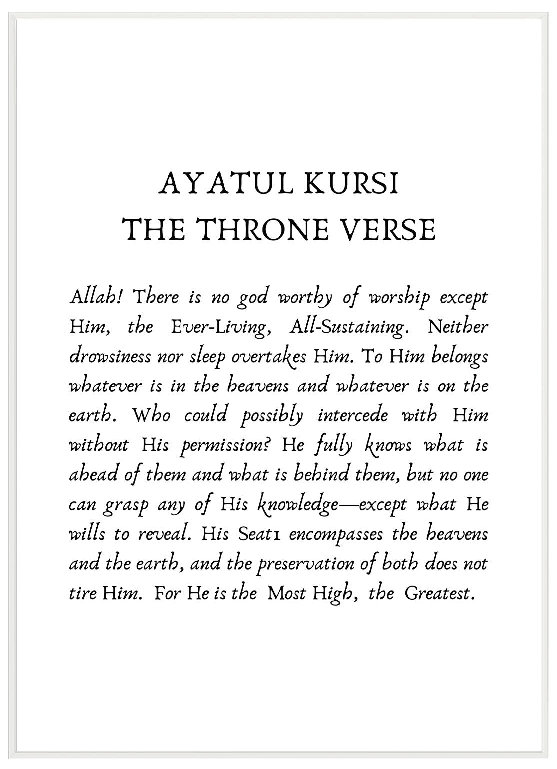 Ayatul Kursi Script No2 - Avem