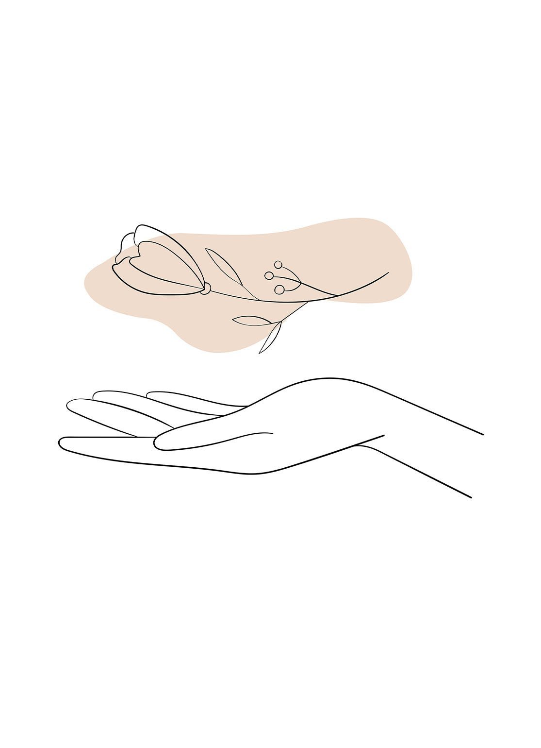 Lineart Hand Bloomed - Avem